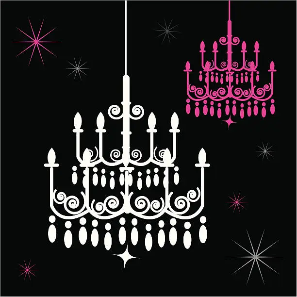 Vector illustration of chandelier