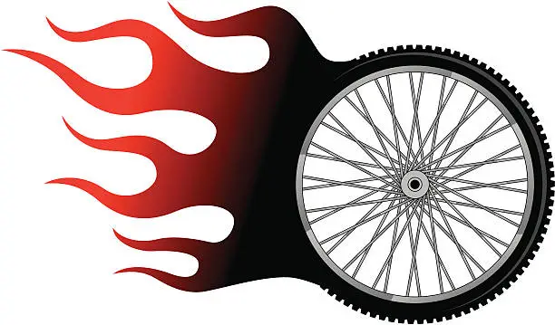Vector illustration of hot bike tire