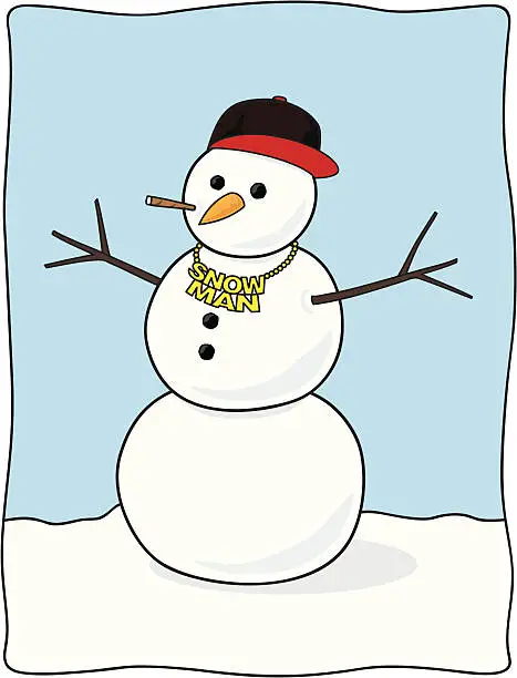 Vector illustration of Hiphop Snowman
