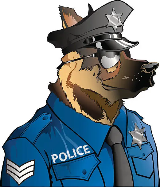 Vector illustration of Police dog