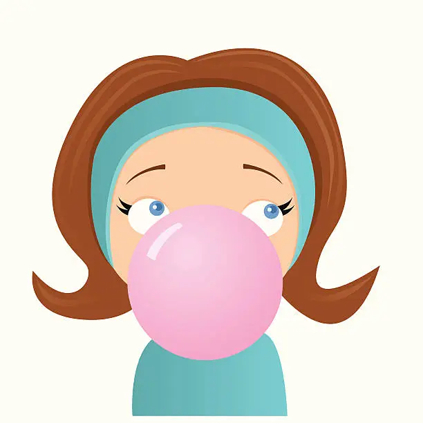 Vector illustration of Blowing Bubbles