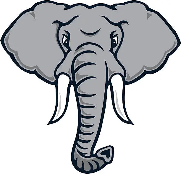 Vector illustration of Charging Elephant Mascot
