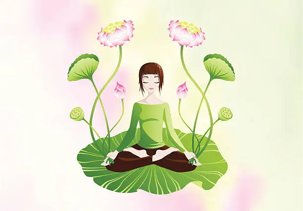 Vector illustration of Lotus meditation