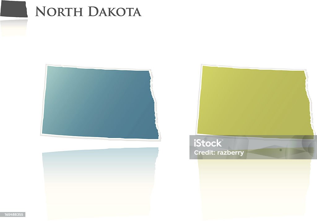 Gráfico do estado de Dakota do Norte - Royalty-free Azul arte vetorial
