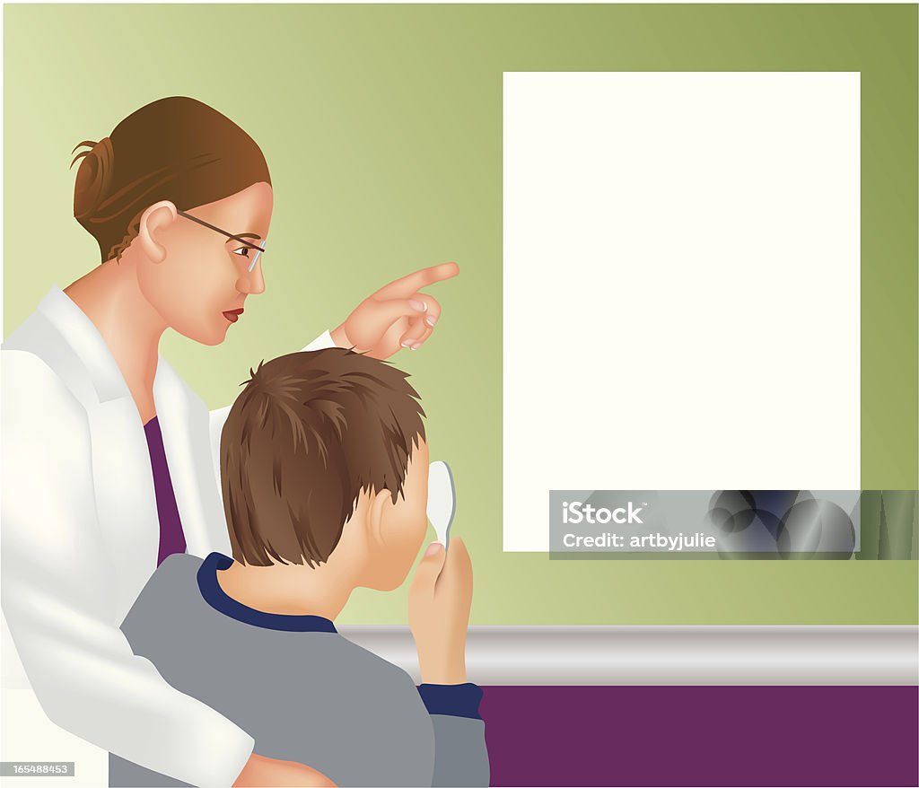 Examen ocular - arte vectorial de Enfermera escolar libre de derechos