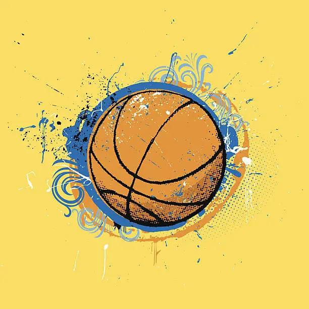 Vector illustration of grunge basketball