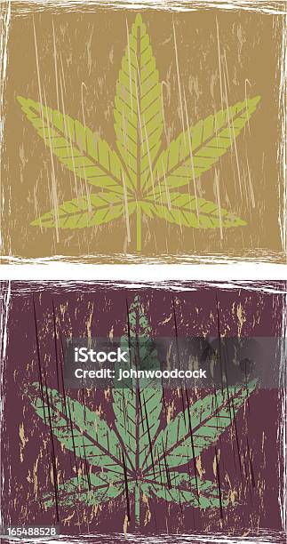 Grunge Cannabis Dwa - Stockowe grafiki wektorowe i więcej obrazów Bez ludzi - Bez ludzi, Grafika wektorowa, Ilustracja