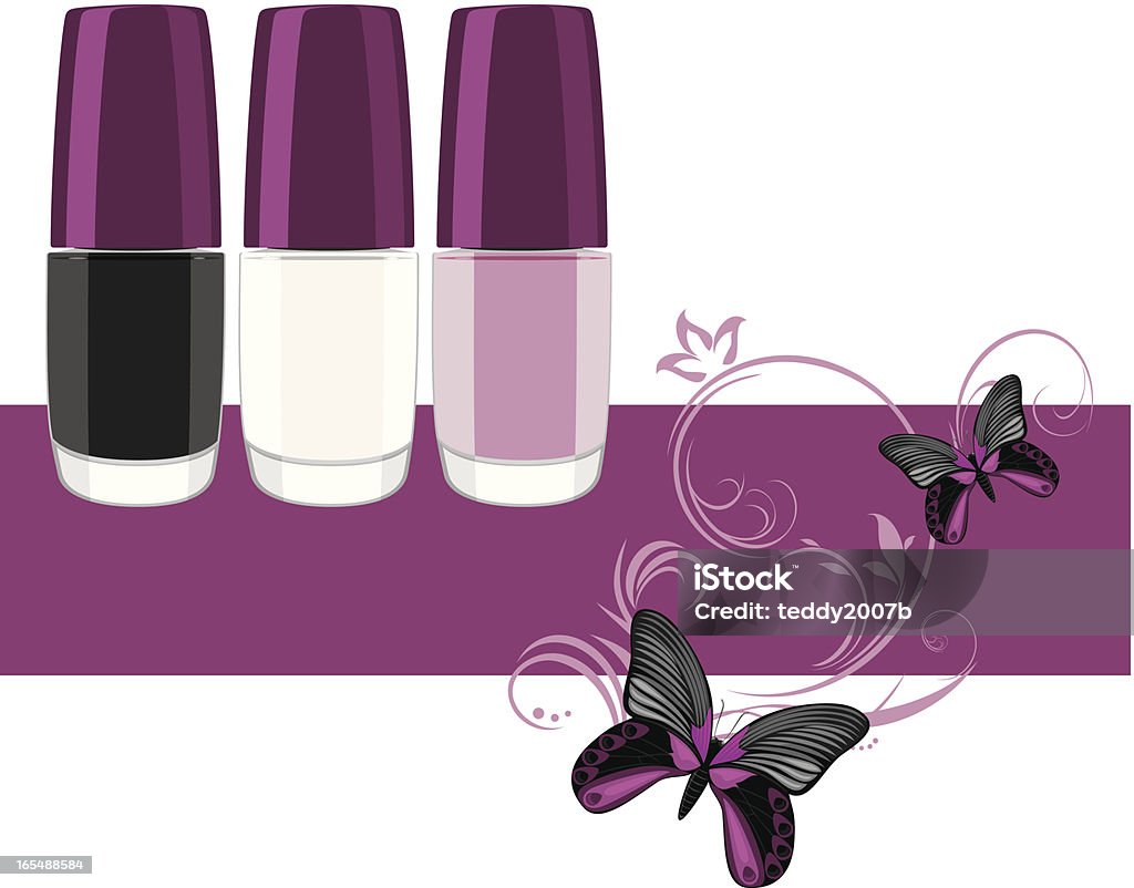 Três Verniz para unhas. Banner de design - Royalty-free Aplicar arte vetorial