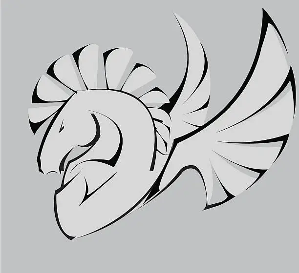 Vector illustration of punk pegasus