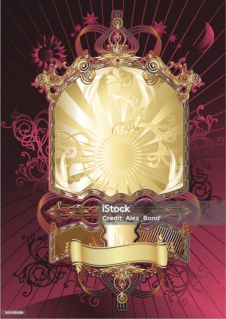 Quadro retrô II - Vetor de Dourado - Descrição de Cor royalty-free
