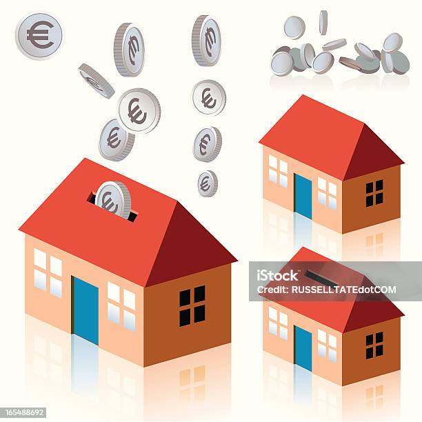 Euro Dinheiro Casa - Arte vetorial de stock e mais imagens de Caixa de Dinheiro - Acessório Financeiro - Caixa de Dinheiro - Acessório Financeiro, Casa, Comprar