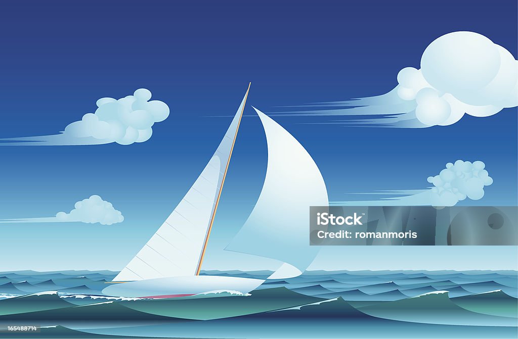 Voilier voile - clipart vectoriel de Bateau à voile libre de droits