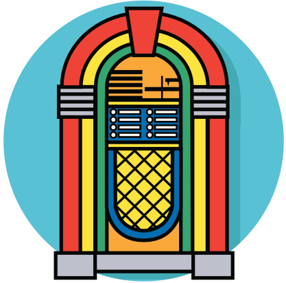 A vector icon of a jukebox.