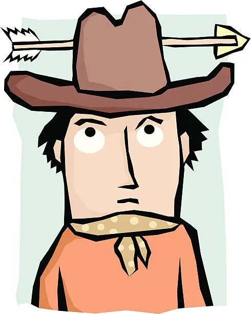 Vector illustration of Cowboy with Arrow