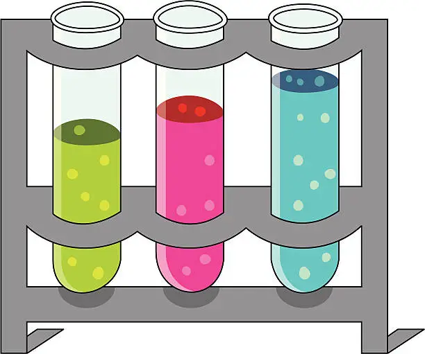 Vector illustration of Test Tubes in Holder