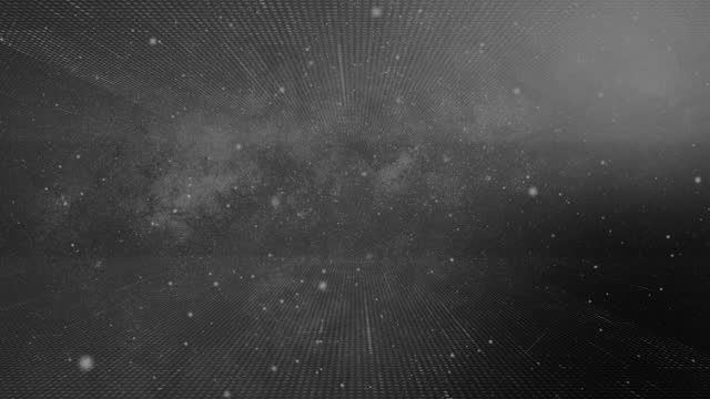 Computer Made Digital black and white Tunnel Journey through Space