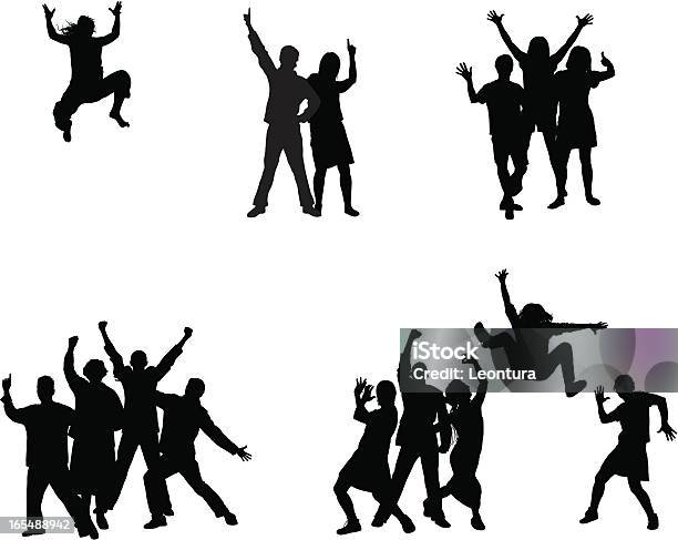 Groups Stock Illustration - Download Image Now - In Silhouette, People, Celebration