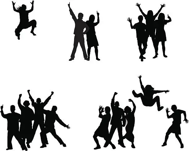 Vector illustration of Groups (Each Person is Complete and Moveable)