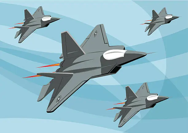 Vector illustration of F22 raptor IV