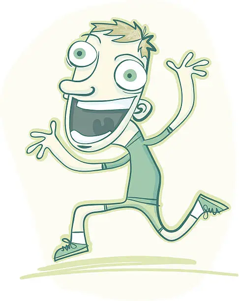 Vector illustration of I'm so happy I could RUN!