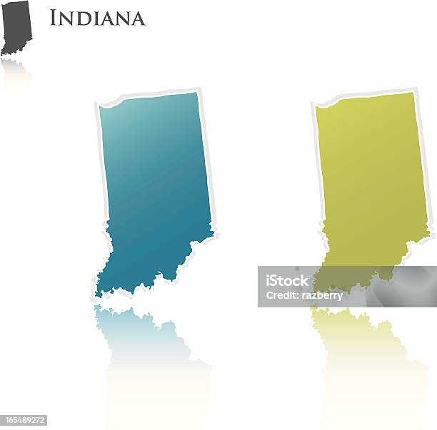 Graficzny Stanu Indiana - Stockowe grafiki wektorowe i więcej obrazów Bez ludzi - Bez ludzi, Błyszczący, Cień