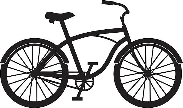 black silhouette image of a bicycle on a white background - ryan in a 幅插畫檔、美工圖案、卡通及圖標