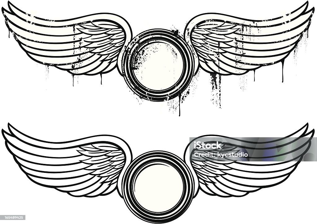 Winged emblema - Vetor de Asa animal royalty-free