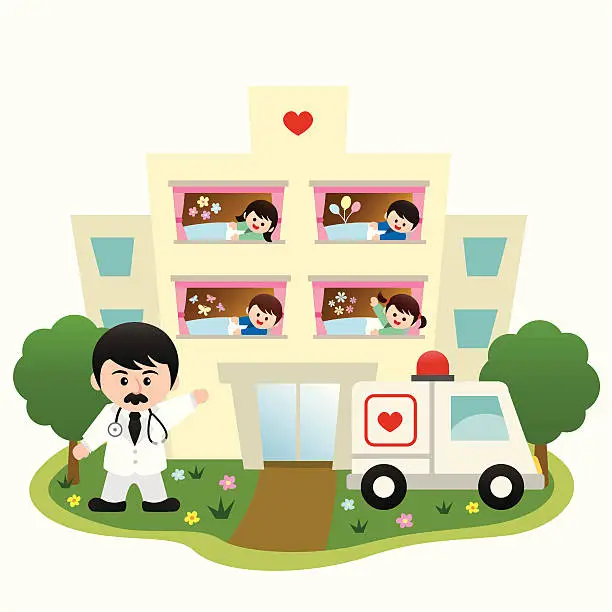 Vector illustration of children hospital