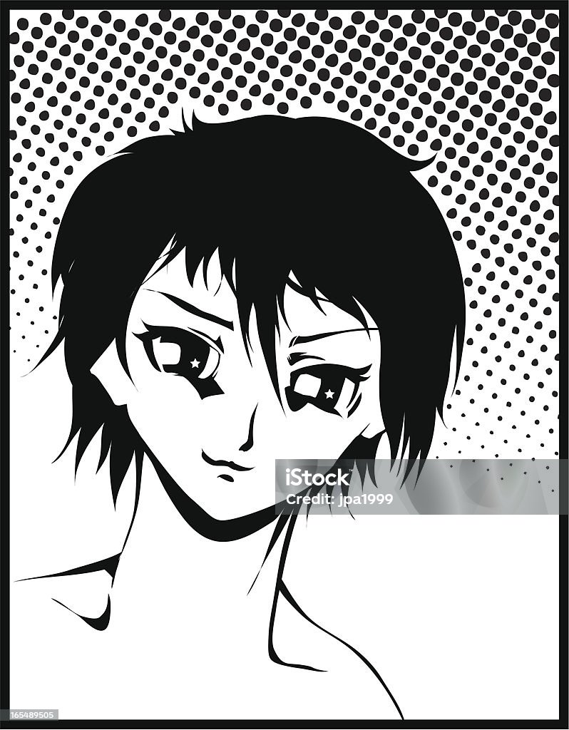 Manga style girl Smiling girl drawn with manga style. Manga Style stock vector