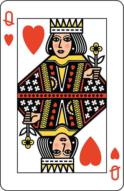 Queen of Hearts Playing Card vector art illustration