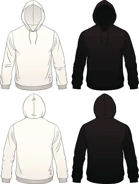 Vector illustration of Men's Pullover Hoodie