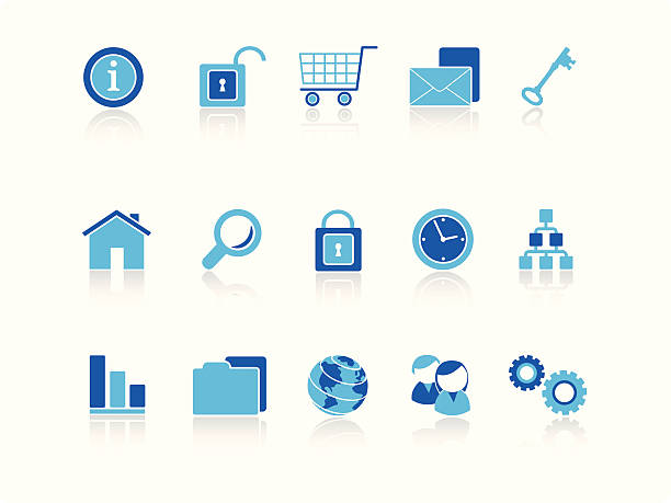 Website & Internet icons-blue-Serie – Vektorgrafik