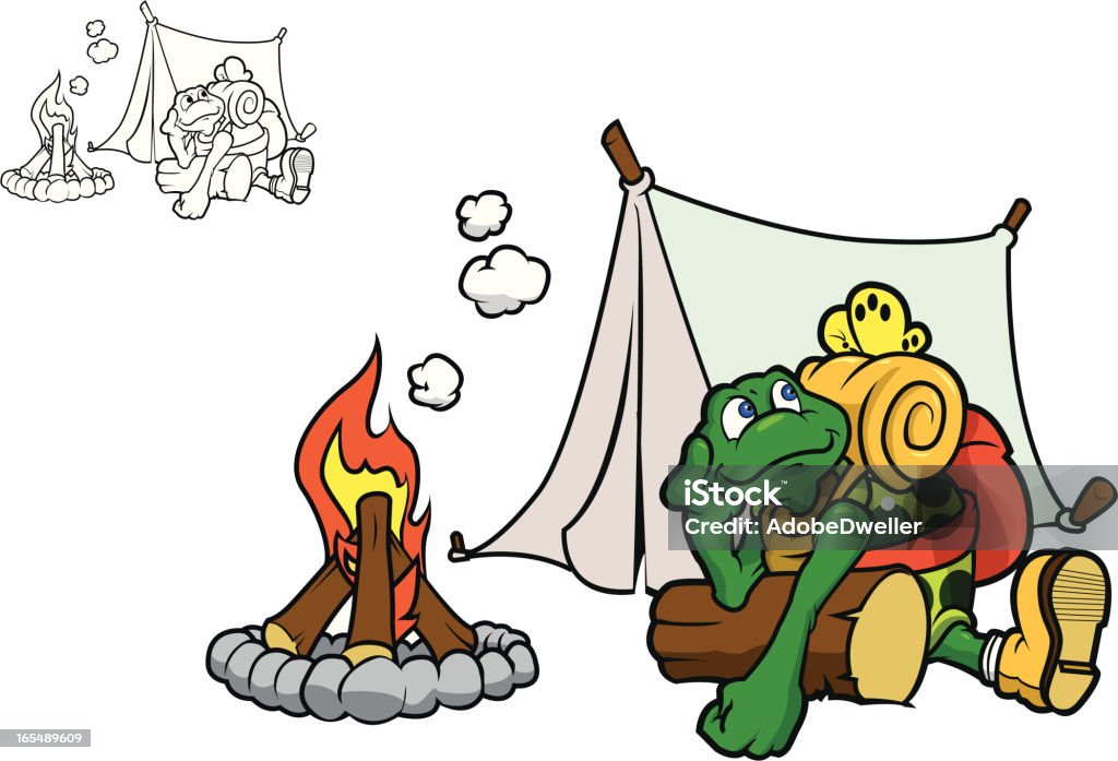 Camping-Schildkröte - Lizenzfrei Emblem Vektorgrafik