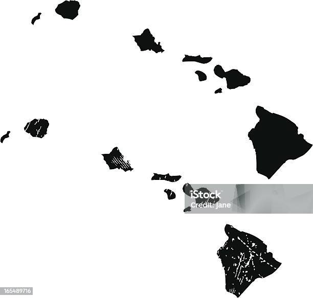 À Hawaï Vecteurs libres de droits et plus d'images vectorielles de Barbouillé - Barbouillé, Big Island - Îles Hawaï, Carte