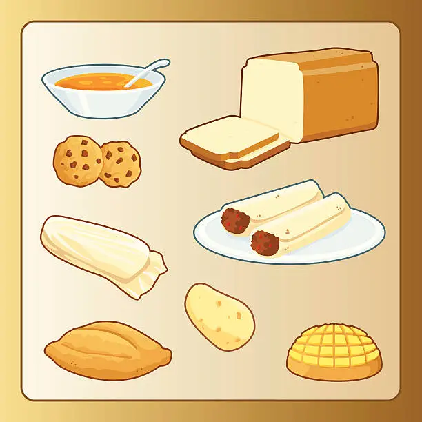 Vector illustration of Starchy Food