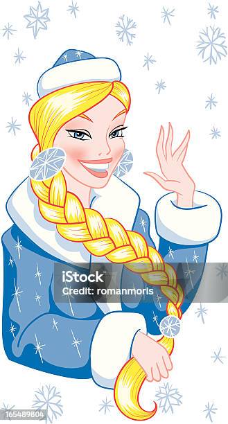 Mädchen Schnee Winken Stock Vektor Art und mehr Bilder von Auseinander - Auseinander, Comic - Kunstwerk, Design