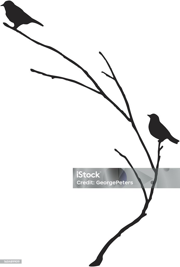 Silhouette di un ramo BlueBirds - arte vettoriale royalty-free di Ramo - Parte della pianta