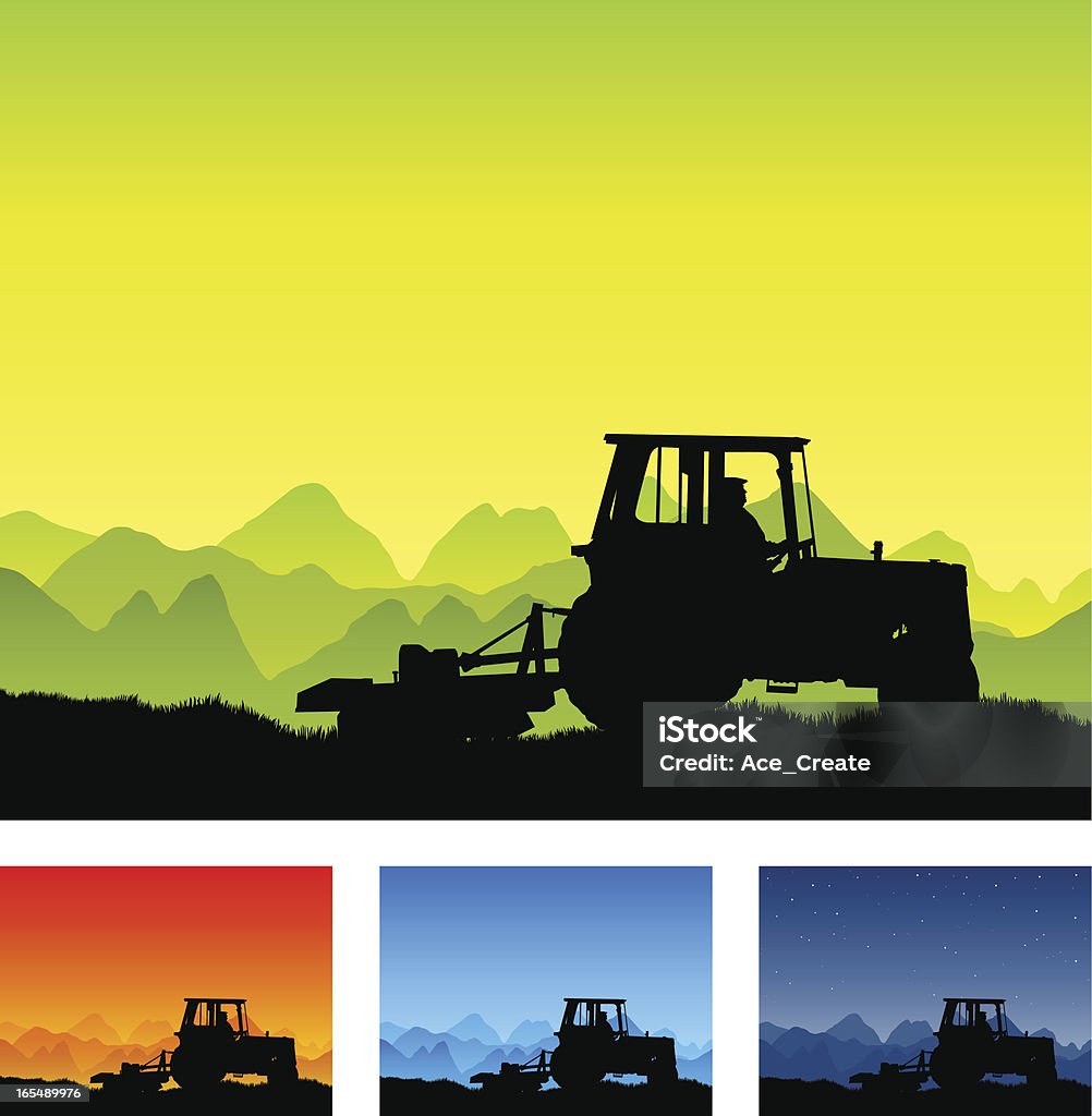 Traktor Landwirtschaft und Landwirtschaft-silhouette. - Lizenzfrei Traktor Vektorgrafik