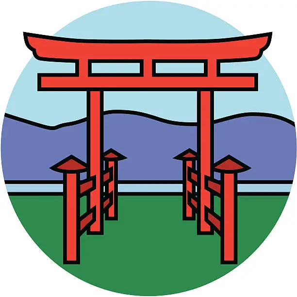 Vector illustration of Japanese Torii