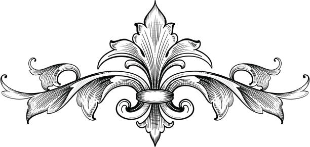 acanthus symmetrie - gravur stock-grafiken, -clipart, -cartoons und -symbole