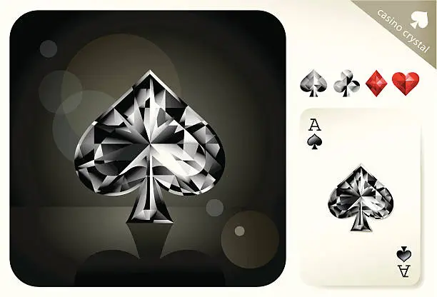Vector illustration of Casino Crystal (Spades)