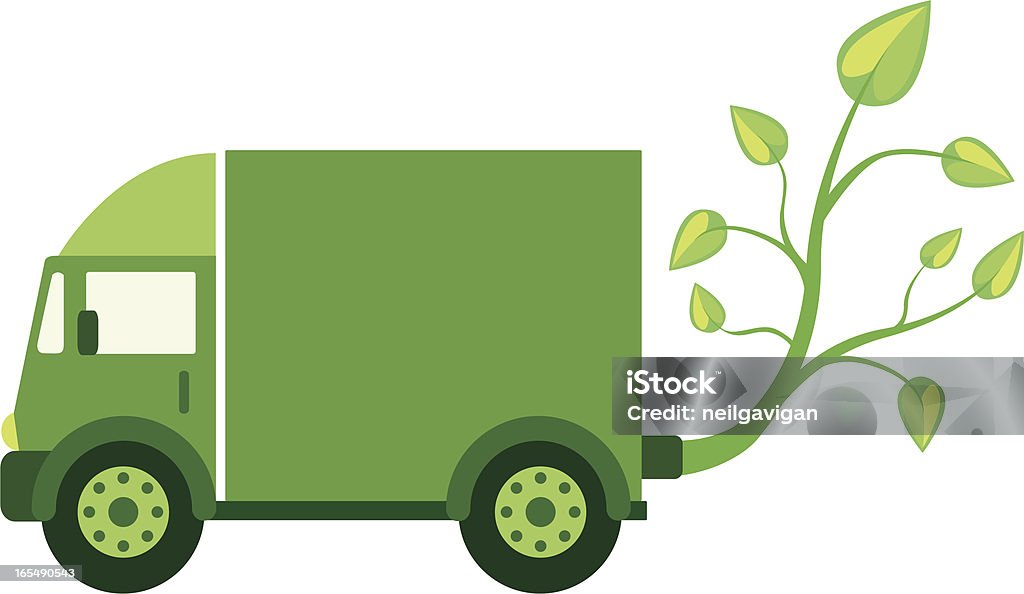 Green Eco camion - clipart vectoriel de Poids lourd libre de droits