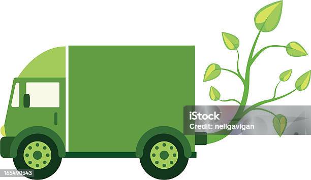 Green Eco Camion Vecteurs libres de droits et plus d'images vectorielles de Poids lourd - Poids lourd, Couleur verte, Protection de l'environnement