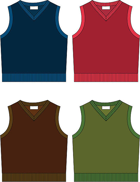 boys 민소매 스웨터 - sweater vest stock illustrations