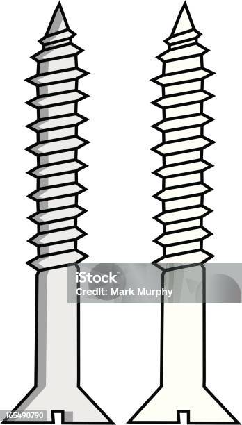 Bricolage Vis Couleur De Contour Vecteurs libres de droits et plus d'images vectorielles de Acier - Acier, Argent, Aspect métallique