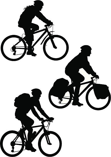 Mountain Bike cyclist adventure clipart stock illustrations
