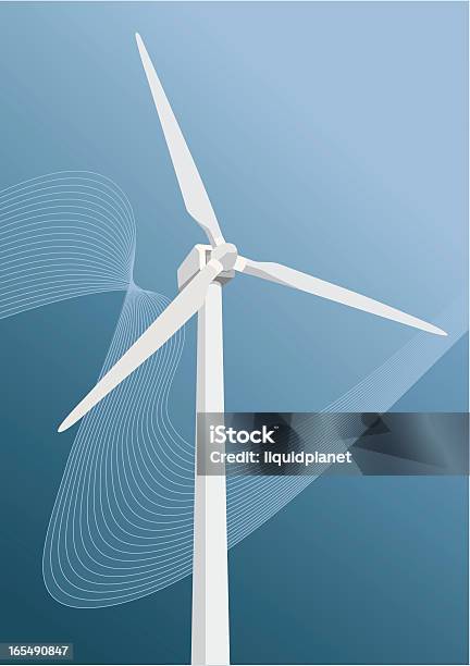 Windmillgreenwave4 - Immagini vettoriali stock e altre immagini di Turbina a vento - Turbina a vento, Astratto, Illustrazione