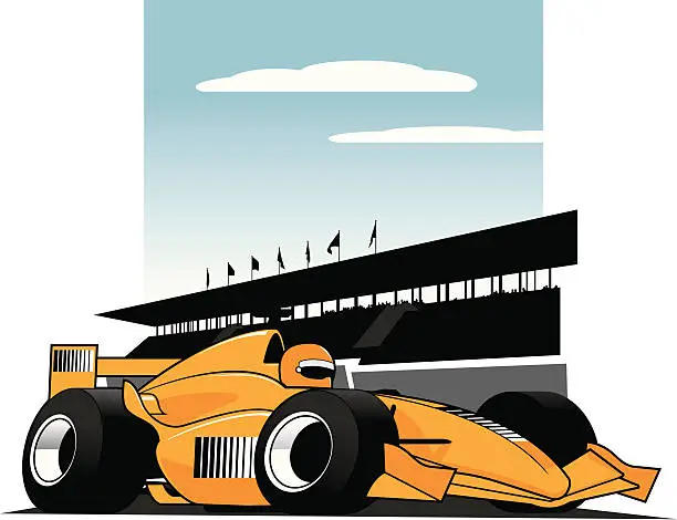 Vector illustration of open-wheel single-seater racing car Racer