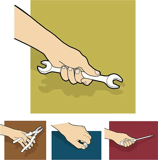 Vector illustration of Working hands