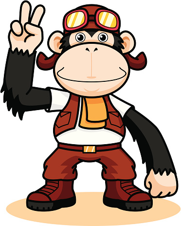 Chingis Rabbit Cartoon Chimpanzee Cartoon Stock Illustration - Download Image Now - Activity ...
